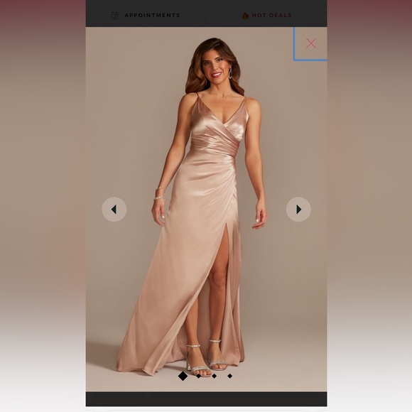 David's Bridal | Dresses | Galina Signature Charmeuse Draped Strappy Bridesmaid  Dress | Poshmark